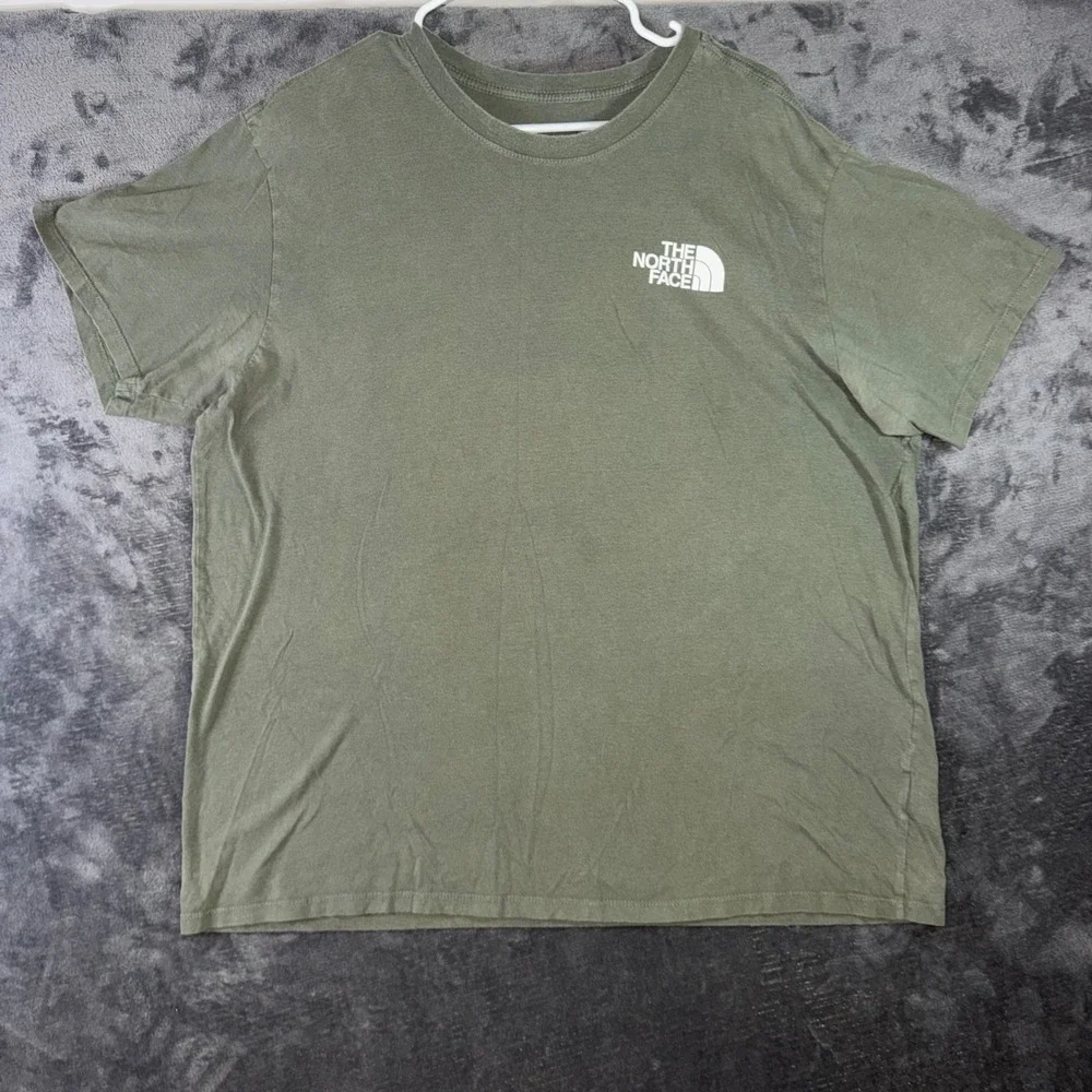Mens XL The North Face T-Shirt Green Excellent Never Stop Exploring Graphic Tee